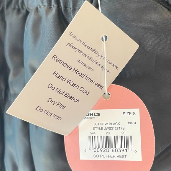 Quilted Puffer Vest with Detachable Hood with Faux Fur Trim by SO Womens Size S - Picture 9 of 16